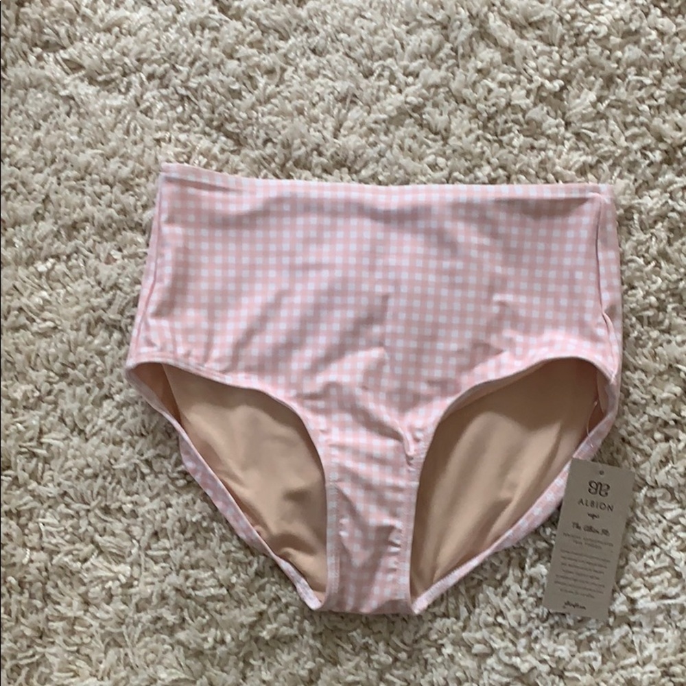 Albion Fit Pink Check High-Waisted Bottoms